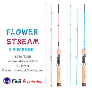 Yushan Outdoor Huaxi flower creek 1.53m UL hardness micro object catapult lure rod, high carbon lightweight three-section portable lure rod, micro matter stream in the fast adjustment of small fishing rod