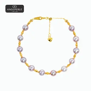ANGEPERLE S925 Sterling Silver Freshwater Pearl Bracelet 6-7mm APJCY018