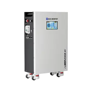 ECO-WORTHY Powermega 48V 314Ah LiFePO4 Battery Lifepo4 Power Supplies - 16.1kWh Energy Storage, Breakers, 200A Active Balancing BMS, Aerosol Fire Protection, 7" LCD, Bluetooth, RS485/CAN/RS232 for Off-Grid & Home Backup