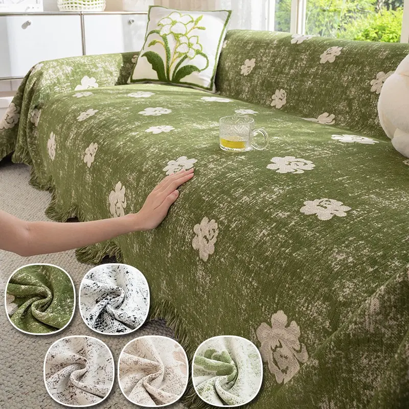 1pc Vintage Floral Sofa Cover, Reusable All-Season Couch Protector, Washable Furniture Slipcover, Fits 1/2/3 Seater Sofas, Home Office Camping, Sofa Couch Covers, Slipcovers for Couches and Sofas