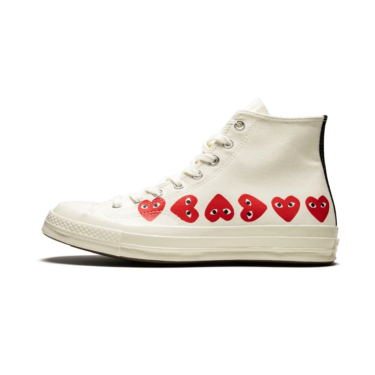 Chuck 70 Hi "Comme Des Garçons PLAY / Multi Hearts White" 162972C