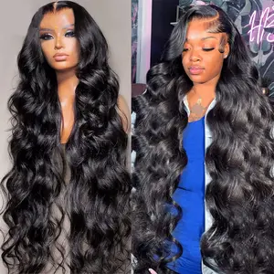 13x4 Body Wave Lace Front Wigs Pre Plucked Glueless Wigs 180% Density Body Wave 13x4 HD Transparent Frontal Wigs for Black Women