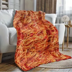 Luxurious Italian Noodle Blanket, Soft Flannel Shawl, All-Season Home Travel Camping Bedding, Ideal for Nap Blankets