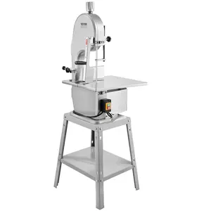 【Summervibes】VEVOR Electric Meat Saw,  1800W Stainless Vertical Cutter, 19.1"x15" Workbench, 7.09" Cutting Thickness, Includes 5 Blades for Slicing Frozen Meat, Pork, Beef, and Ribs