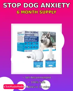 Dog Calming Pheromones Diffuser to Calm Pet 3 In 1 Advanced Kit Appeasing Pheromone Diffuser for Anxiety Relief (1 Plug in+2 Pack 48ml Refill) Reduce Aggression Fighting Barking Stress (Tasteless)