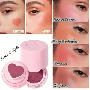 Lip&Cheek Blurry Heart Shape Blush Stamp | Makeup Blush and Blurred Matte Dewy | Texture, Airbrushed Finish | 5 Colors Available Cosmetic glos  gloss lip Blushed Duo