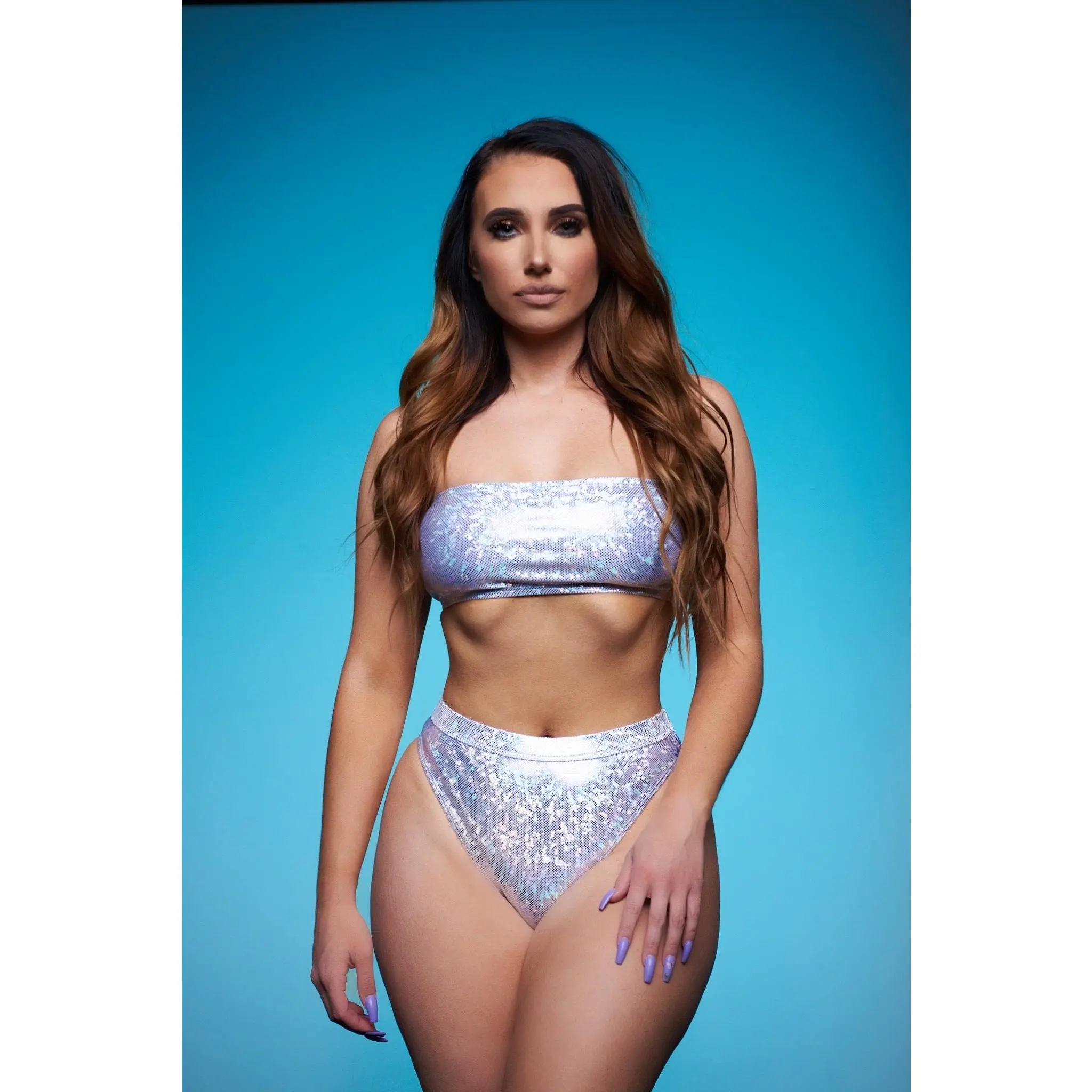 Shine On Em Two Piece Swimsuit - Silver