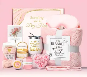 Gifts for Women, Birthday Pamper Gifts for Women, Get Well Soon Christmas Gifts for Friend, Relaxation Spa Basket Gifts Ideas for Best Friend Sister Bestie, Birthday Gifts for Her Pink Bracelet Set