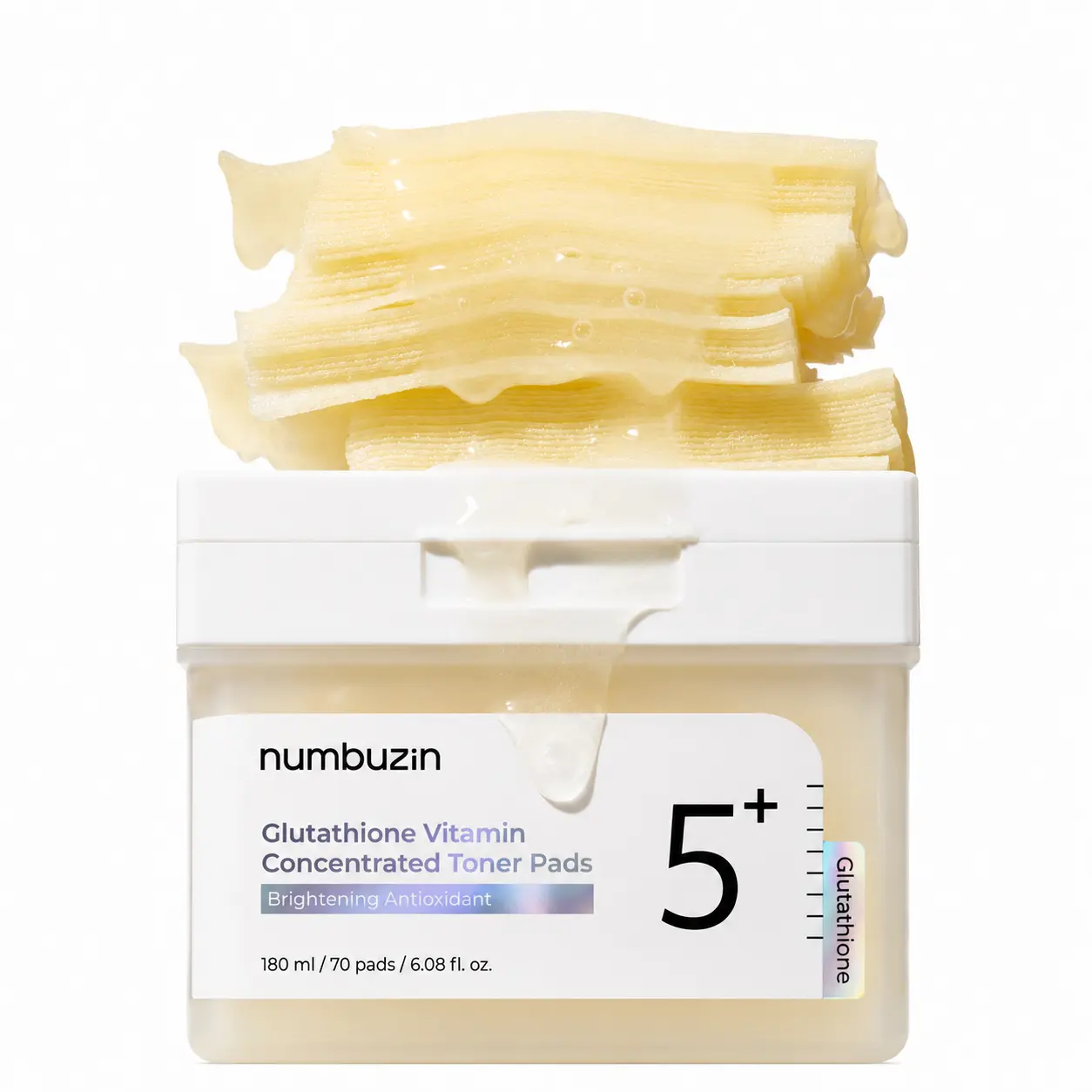 NUMBUZIn No.5 Niacinamide Concentrated Toner Pad -Vegan Korean Skin Care, 180ml (70 Pads) glowing face mask Glutathione