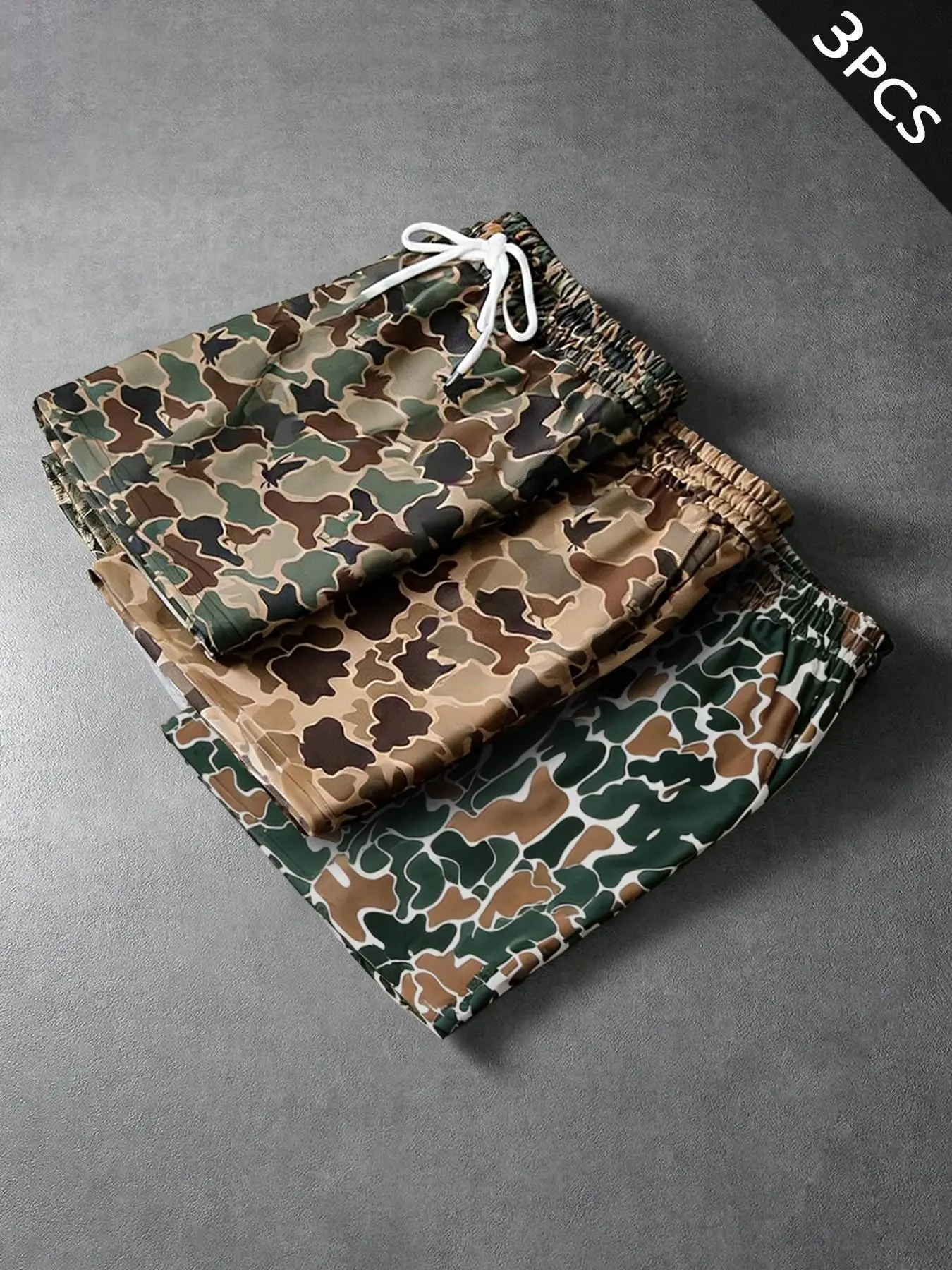 Men's Summer Camouflage Drawstring Low Rise Shorts, Casual Low Waist Fitted Shorts, Camouflage Athletic Shorts, Ideal for Outdoor Beach Activities, Comfortable Sporty Style, Drawstring Sports Shorts