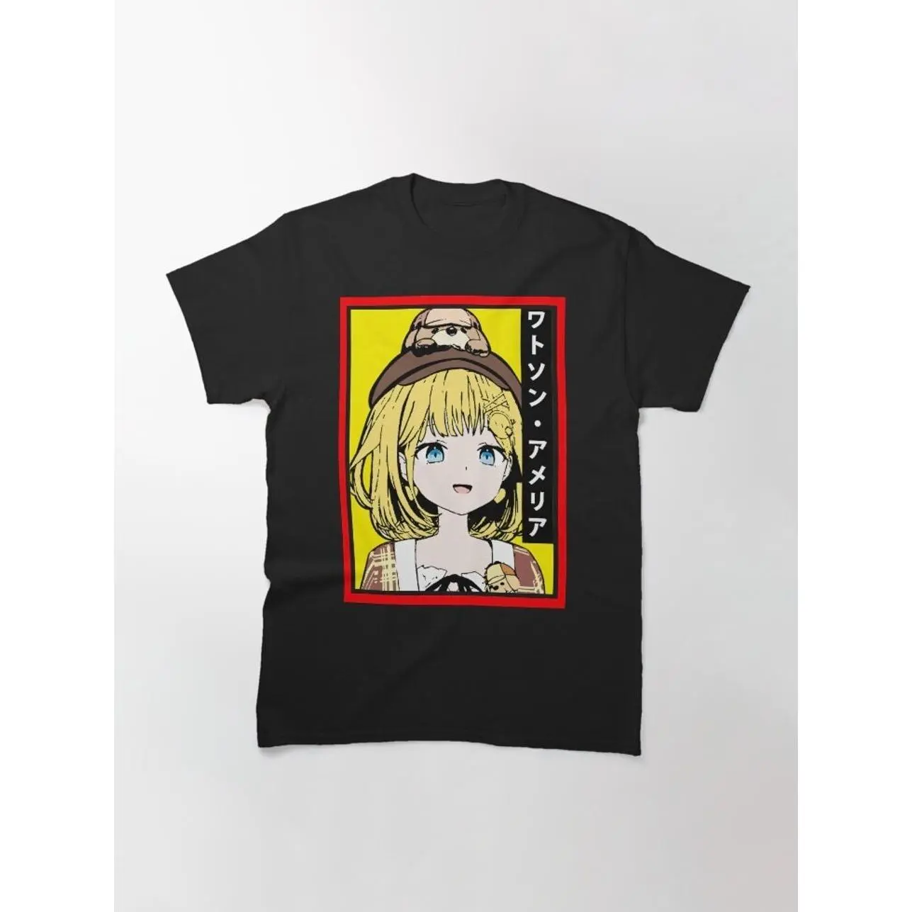Amelia Watson Vtuber Clothing       Hololive EN Amelia Watson and Bubba Classic T-Shirt       Anime Chibi Sweatshirt, Hoodie