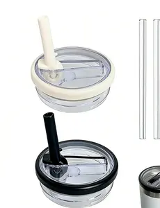 2pc 40oz Replaceable ReusableTumbler Flip Straw Lid Replacement Fit for Spill Proof Splash Resistant Tumbler Lids Drinkware Set Sturdy, Includes One Lid and One Straw. St. Patrick's Day
