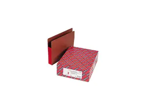 Smead 73696 5 1/4 Inch Expansion File PocketsStraight Tab, Letter, Red/Redrope, 10/Box