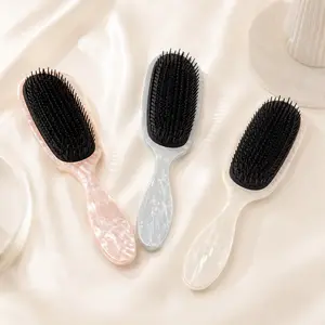 Hand-painted Ballet Bow Amazing Hair Day Brush| Eco-Friendly Shell Pattern Hair Brush, Pearlescent Hair Brush, Scalp Massage Brush Detangler Hair Brush, Air Cushion Hair Brush, Paddle Hair Brush