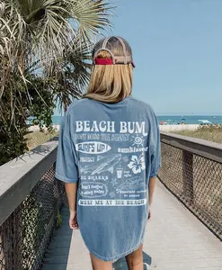 Comfort Colors Beach Bum Tee Preppy Shirt Y2k Wearing Coconut girl Tee Shark Lover gift Woman's clothing Ocean Surf Shirt