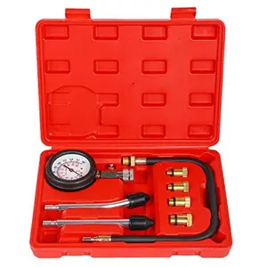 8Pcs Petrol Engine Cylinder Compression Tester Kit Automotive Tool Gauge