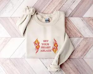 Demon Slayer Embroidered Tshirt/Sweatshirt/Hoodie, Set Your Heart Ablaze, Rengoku, Anime