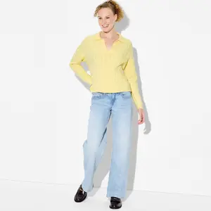 Women's Polo Collar Pullover Sweater - Wild Fable Yellow XXS