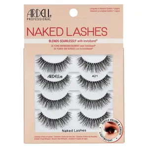 Ardell Naked Strip Lashes 421 – Natural-Looking, Long-Lasting False Eyelashes with Invisiband for Seamless Blend, 4 Pairs, 1-Pack
