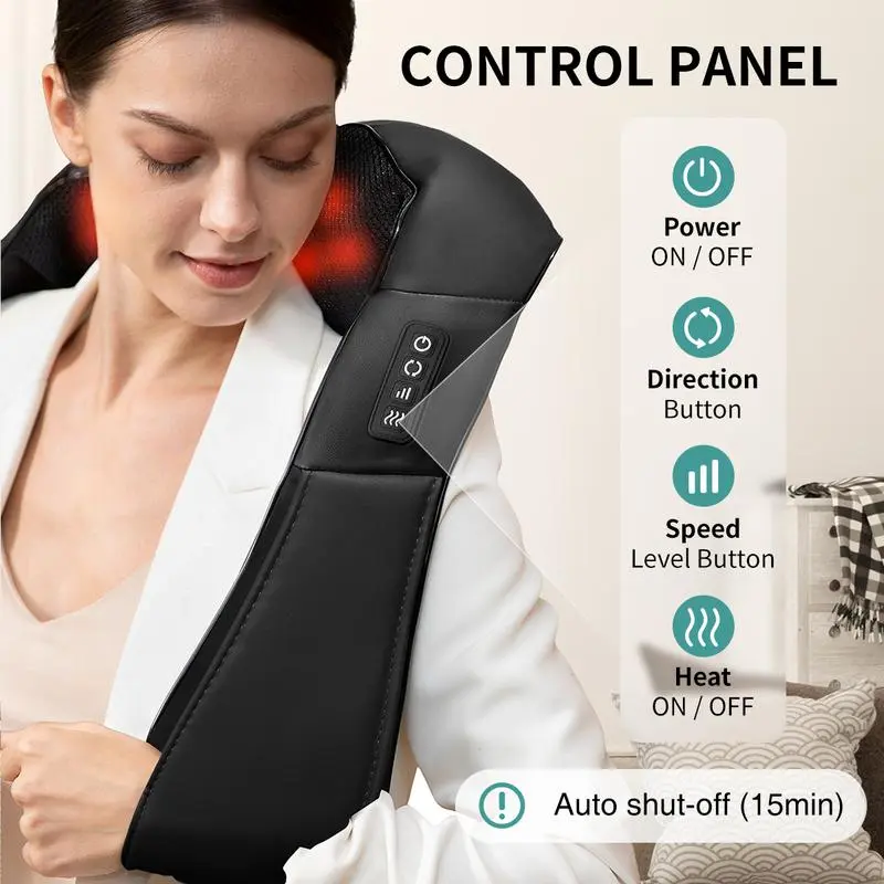 Neck and Back Massager with Heat Function 8 Kneading Nodes Adjustable Speeds 15-Minute Auto-Shutoff Lightweight Daily Use Valentine's Gift For Him & Her TikTokShopStockUp 3