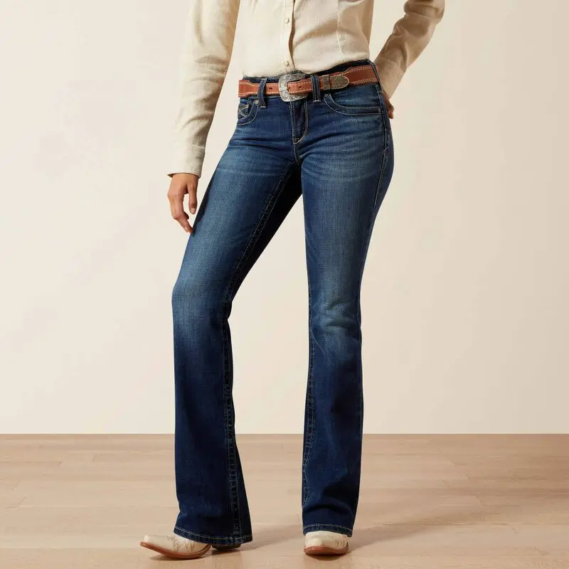 Ariat Women's Adalynne Perfect Rise Bootcut Jeans - Slim Fit Stretch Cotton Blend Denim, Casual Bottoms, Multi-size, Stretch Fabric, Elastane