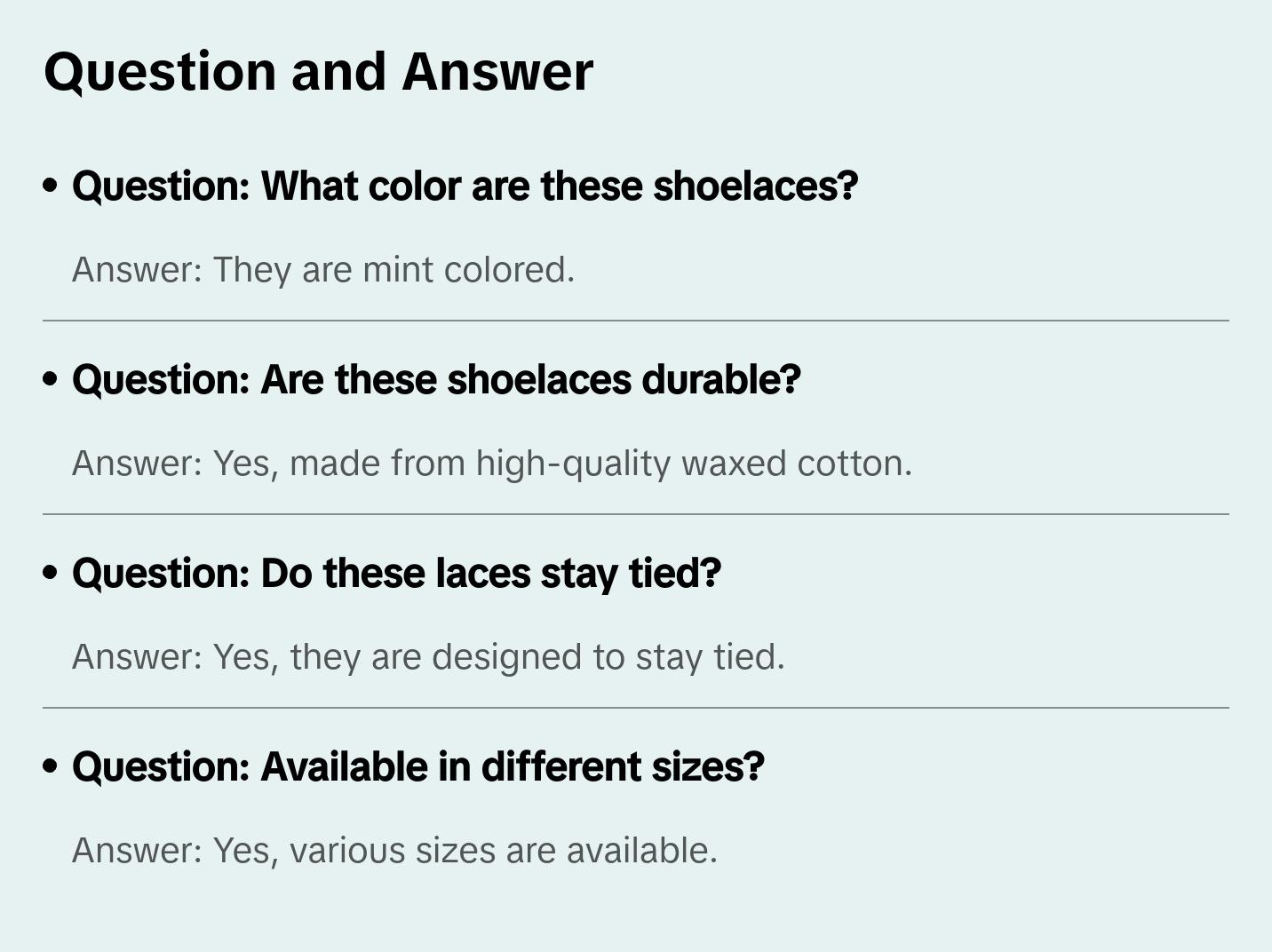 Mint Waxed Dress Shoelaces