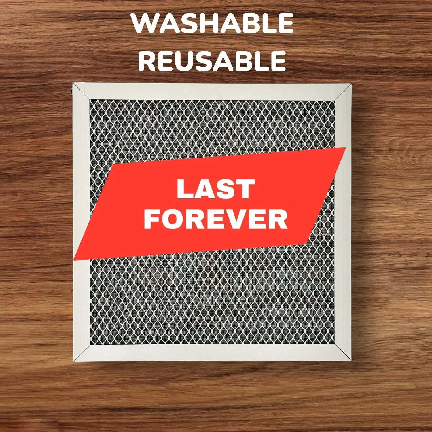 Reusable Air Filter - Washable & Permanent MERV 8 Electrostatic HVAC Furnace Filter with Aluminum Frame - Lasts a Lifetime for Home & Office AC Systems, Durable Construction, Sturdy Build, Maintenance Professionals