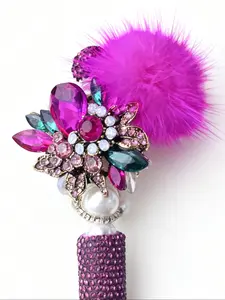 Elegant Bling Glitter Rhinestone Alloy Beads with Artificial Crystal Centerpiece & Four Abs Pearl Beads, Sweet Style Fashion Accessory Charms for All Seasons