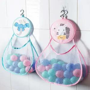 Kids Bath Toy Storage Bag — Waterproof Mesh Hanging Organizer with Cute Animal Prints