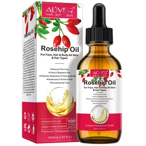 ALIVER 60ml Rose Fruit Oil, cold-pressed, retains essential elements. It is suitable for dry skin, providing timely moisturization and nourishment. It quickly absorbs and hydrates. It can also be used as massage oil or skincare oil.