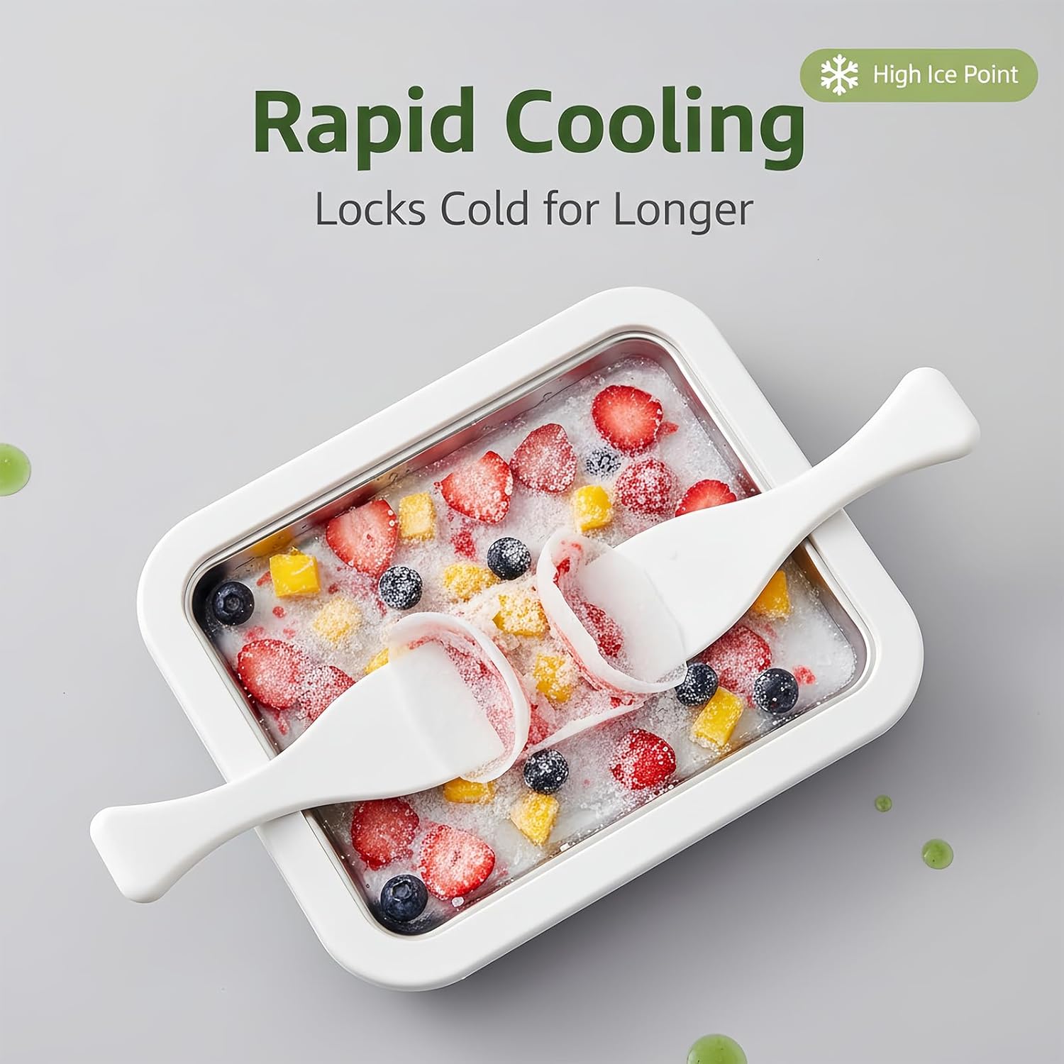 Ice Cream Roller Maker – DIY Rolled Ice Cream Tray | Instant Frozen Yogurt & Gelato Pan for Home | Fun Parent‑Child Activity | White