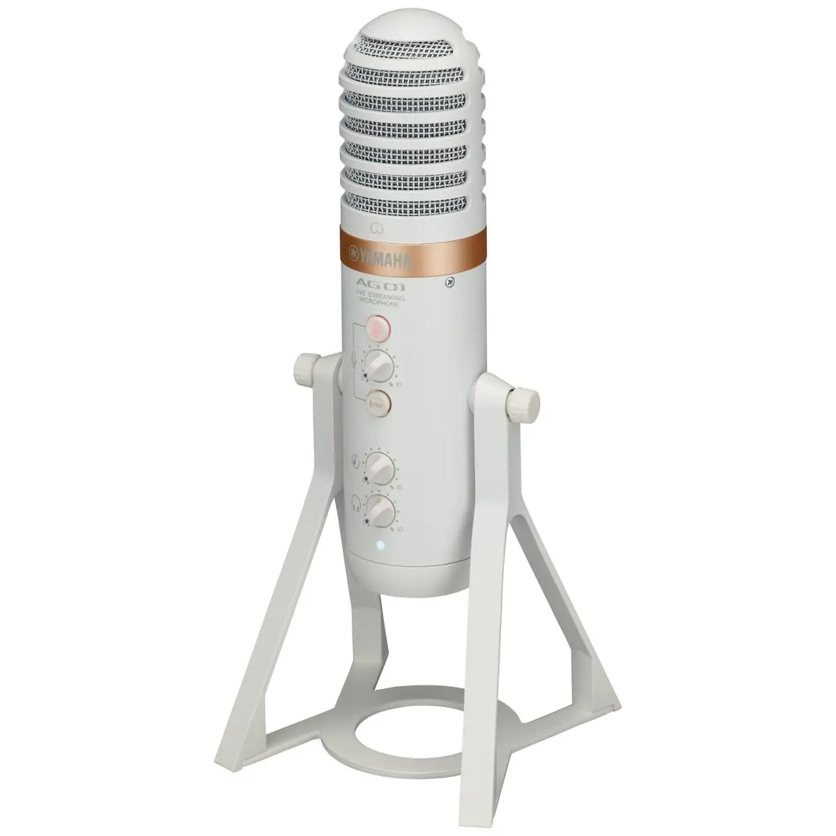 Yamaha AG01 Live Streaming USB Microphone with Mixer, White