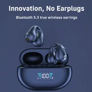 NewYear PIXNMO Wireless Earbuds with LED power screen display, Bluetooth Bone Conduction Earphones Long Lasting Headset with Wireless Digital Charging Case & Built-in Stereo Mic for Android iOS