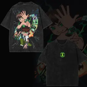 Ben 10 Legacy Comic Shirt Double Printed Oversize Lightweight Acid Washed Tee, TV Show Graphic Tee, Gift T-Shirt For Comic Lover