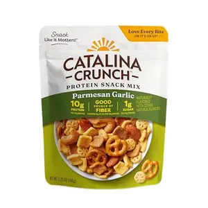 Catalina Crunch Protein Snack Mix - 10g Protein, 1g Sugar per Serving - Good Source of Fiber, Gluten Free - Parmesan Garlic, 5.25 Ounce Bag (Pack of 1) - Packaging May Vary