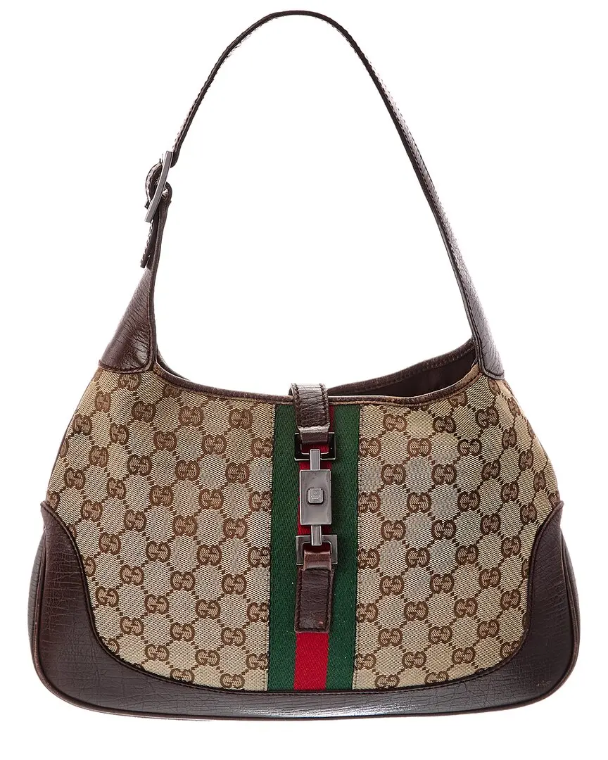 Gucci Beige GG Canvas & Leather Jackie O (Authentic Pre-Loved)
