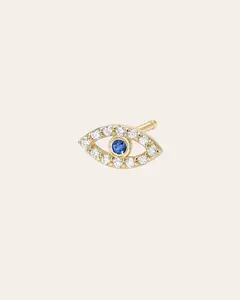 Tiny Diamond Evil Eye Stud Earring