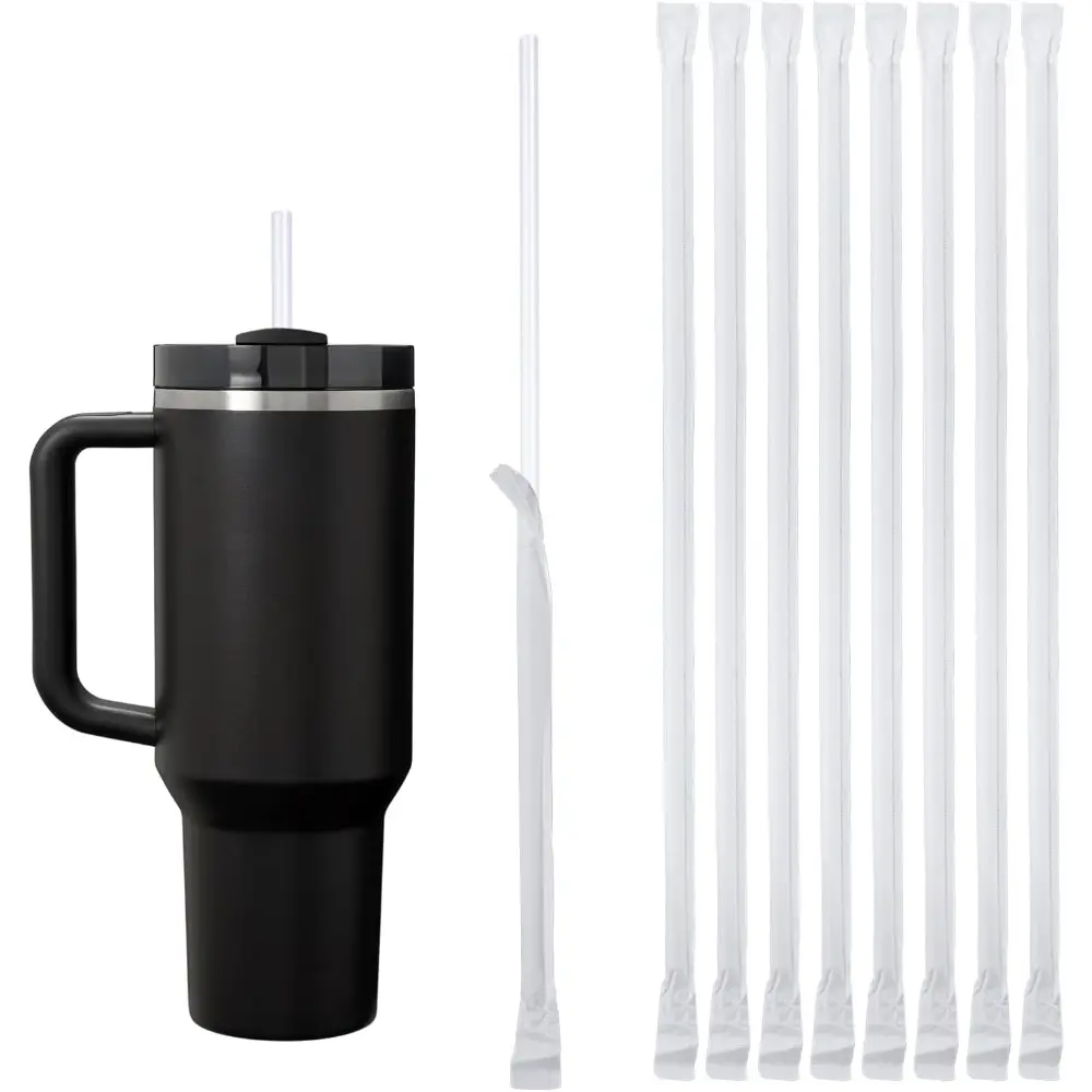 Disposable Straws for 40 OZ and 30 OZ Tumblers, Extra Long, Individually Wrapped
