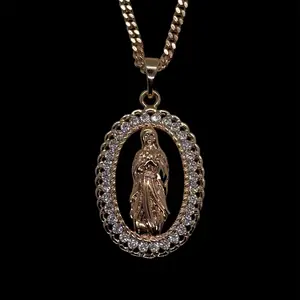 14k Gold Plated Virgen de Guadalupe Necklace  for Women Virgin Mary Necklace - Cadena Virgen de Guadalupe Oro Rosa Laminado para Mujer