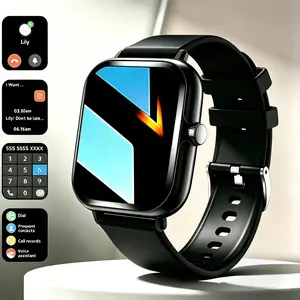 H13 Smart Watch 1.83 Inch HD Large Screen Heart Rate Monitoring Sports Modes Bluetooth Calling Camera Multifunctional Health Watch Accurate Blood Pressure Blood Oxygen SleeMonitoring Pedometer Waterproof Long Battery Life Multifunctional Smartwatch