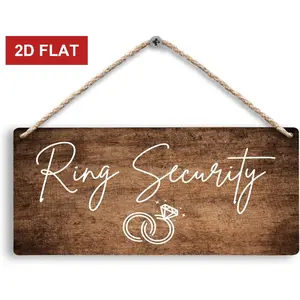 Ring Bearer Security Wedding Hanging Wooden Signs  3.93x7.87inch   , Ring Security Sign, Ring Bearer Sign, Wedding Signs, Ring Bearer Gifts, Rustic Funny Wedding Decor, Wedding Decorative Signage