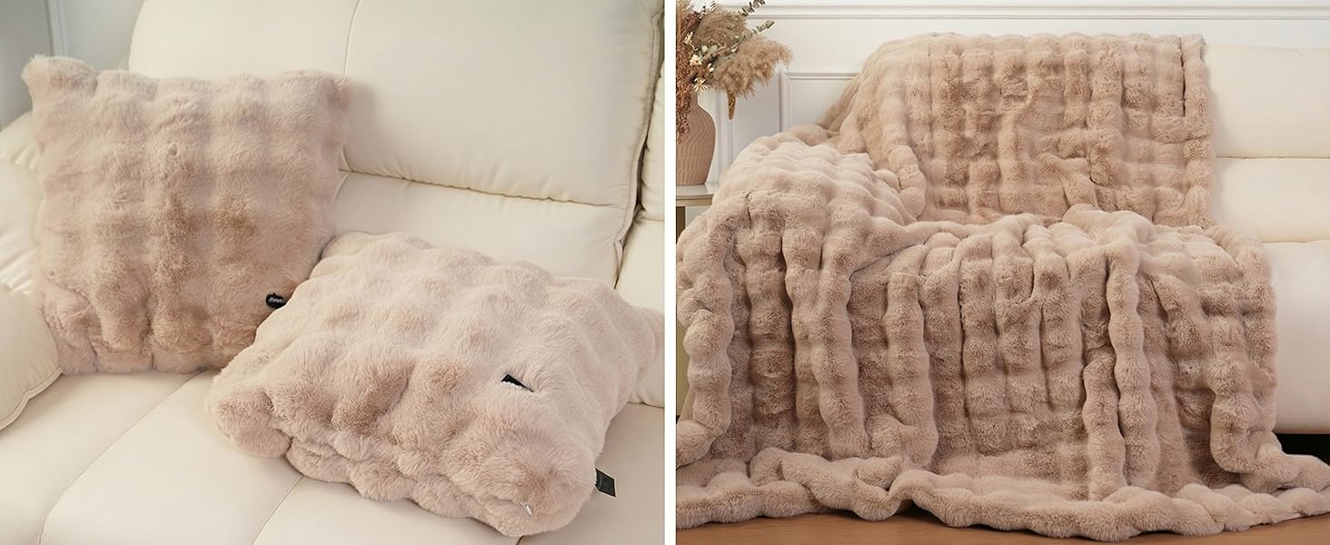 MACINSO Bubble Blanket with Storage Bag Soft Comfortable Throw Blanket Cozy Warm Napping for Home Office Travel Camping Global Picks