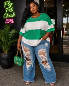 PLUS SIZE "RICH ENGERY" TOP-GREEN-33
