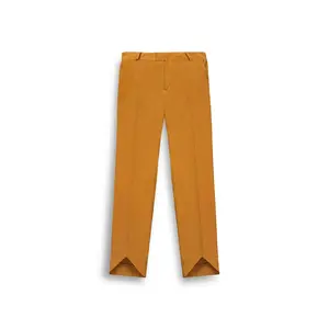 YVESLU Linen Cotton Blend Trousers, monk orange; Menswear Casual, Breathable Long