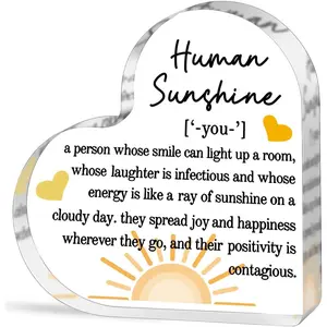 Thank You Gifts for Women Friends Coworkers Doctor Nurse Appreciation Gifts for Teacher Inspirational Mom Aunt Sister Daughter Stocking Stuffers Human Sunshine Home Office Desk Decor Sign