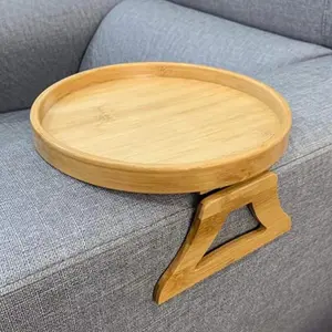 Wooden Sofa Armrest Table, Sofa Armrest Clip, Home Clip in Sofa Tray, Sofa Armrest Table for Eating, Drinking, Remote, Drink, Phone, Plate