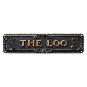 Vintage Tin The Loo Sign Retro Metal Sign for bathroom Decoration - bathroom Funny Wall Art Decorative Plaque 4x16 Inch Signage