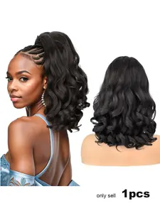 Curly Ends Yaki Straight Drawstring Ponytail for Women, 18 Inch Long Pony Tail Extension, Synthetic Slight Kinkystraight, Synthetic Curly Hair