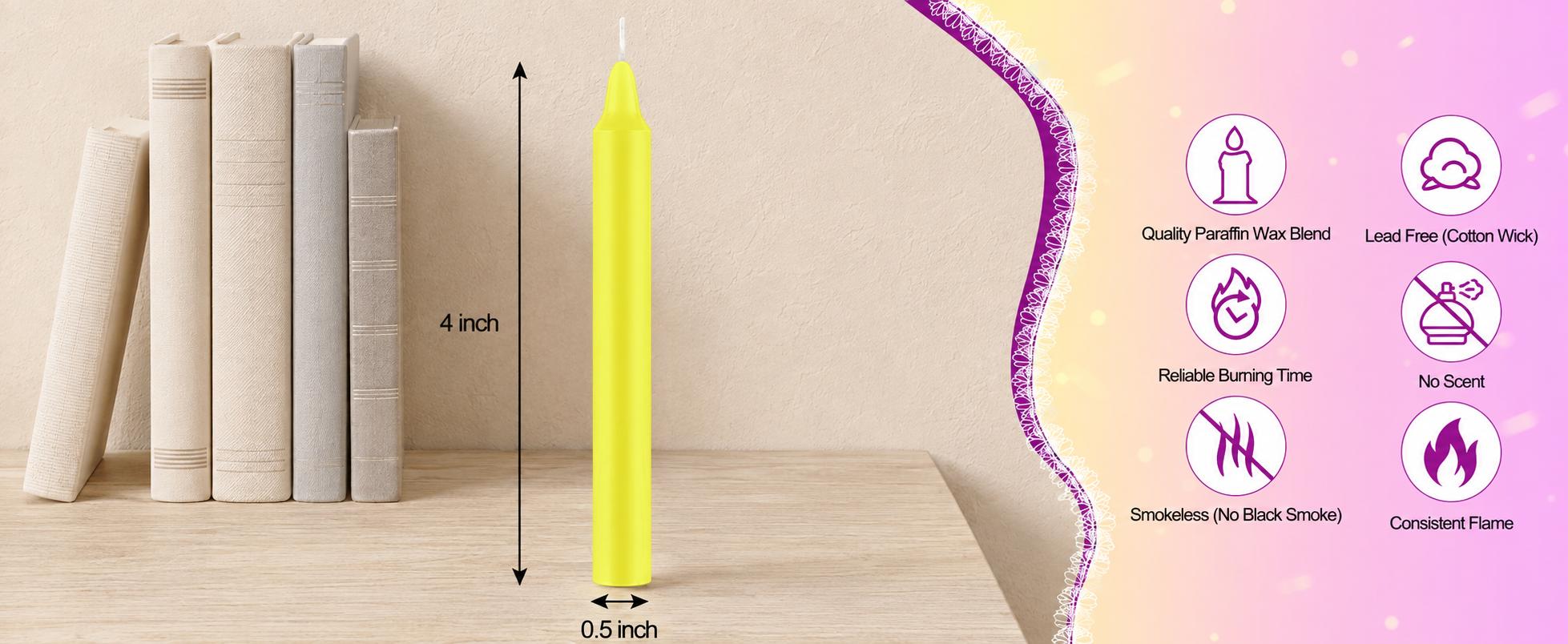 80 Pack Mini Taper Spell Candle-4 Inch Multi-Colored Candle Sticks-for Home Decor Kitchen Decor Wedding Decoration-10 Colours