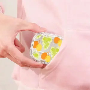 Kumquat & Grape Print Retainer Case, Cute Citrus Orthodontic Aligner Holder, Portable Dustproof Case for Travel and Daily Orthodontic Use